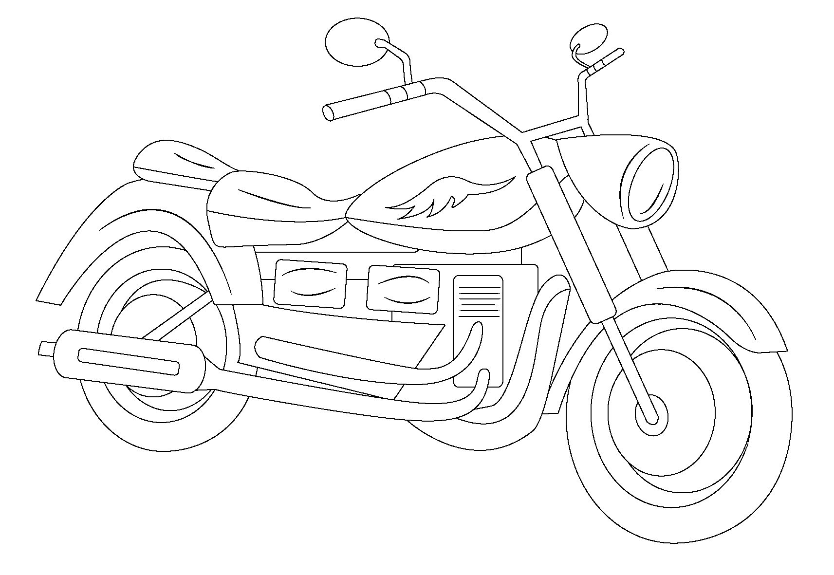 Dessin à colorier: Moto (Transport) #136333 - Coloriages à Imprimer Gratuits