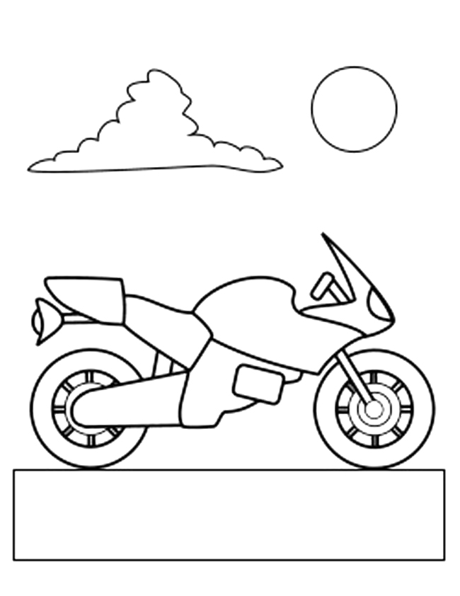 Dessin à colorier: Moto (Transport) #136401 - Coloriages à Imprimer Gratuits