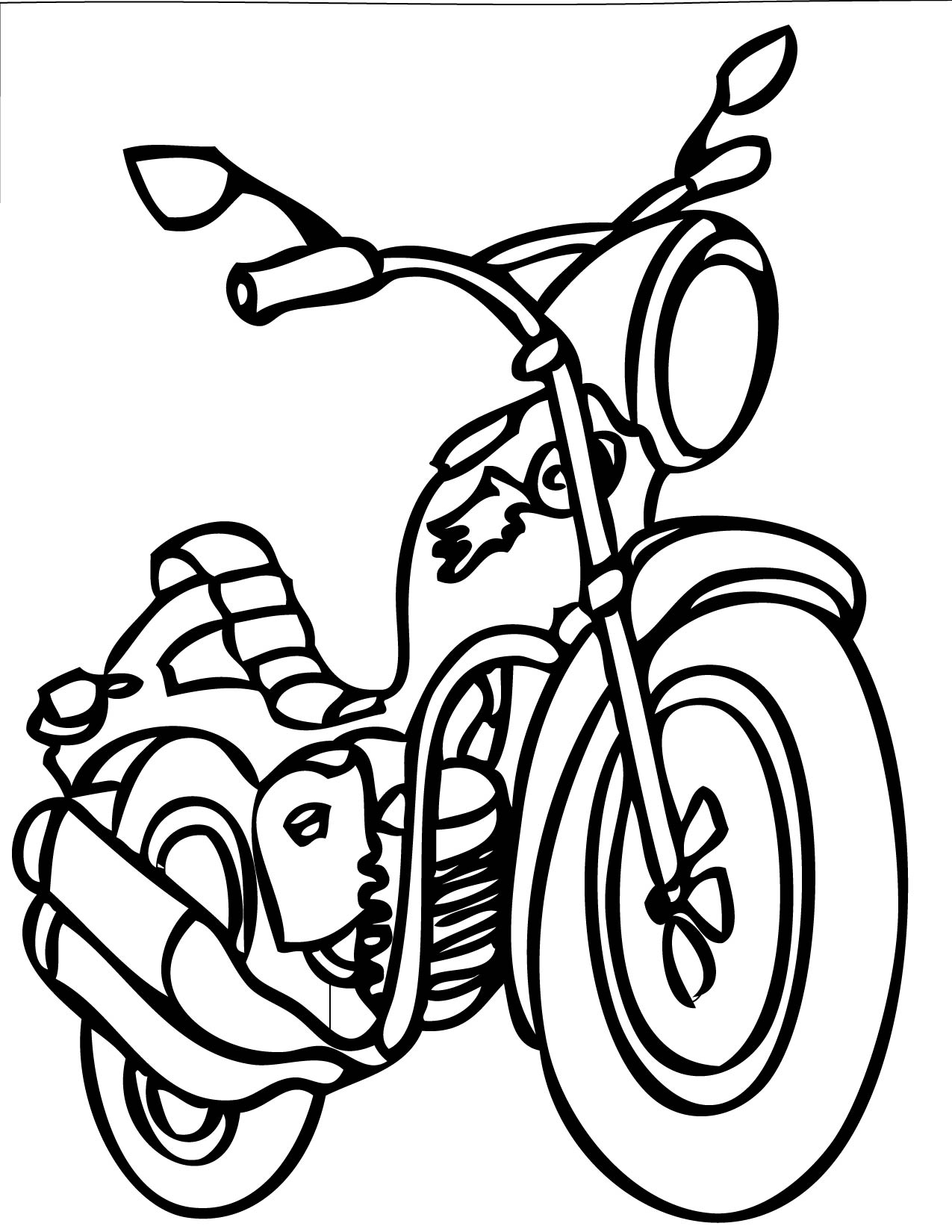 Dessin à colorier: Moto (Transport) #136441 - Coloriages à Imprimer Gratuits