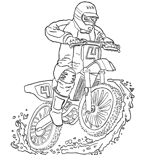 Dessin à colorier: Motocross (Transport) #136510 - Coloriages à Imprimer Gratuits