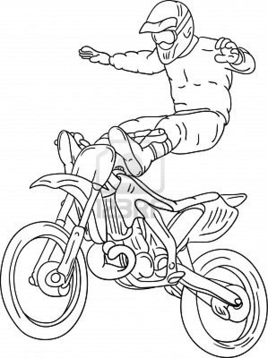Dessin à colorier: Motocross (Transport) #136517 - Coloriages à Imprimer Gratuits