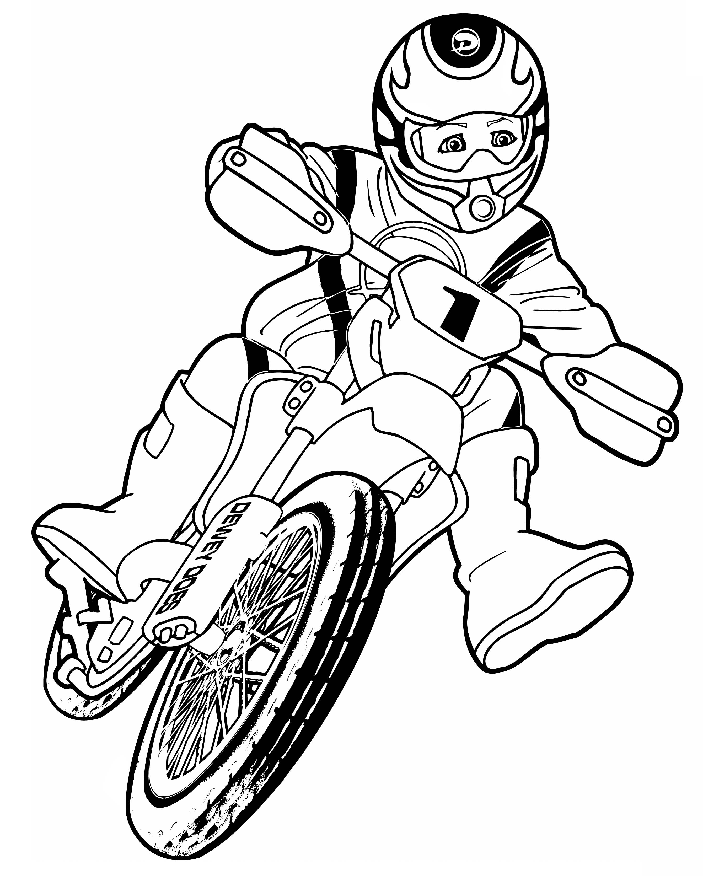 Dessin à colorier: Motocross (Transport) #136519 - Coloriages à Imprimer Gratuits