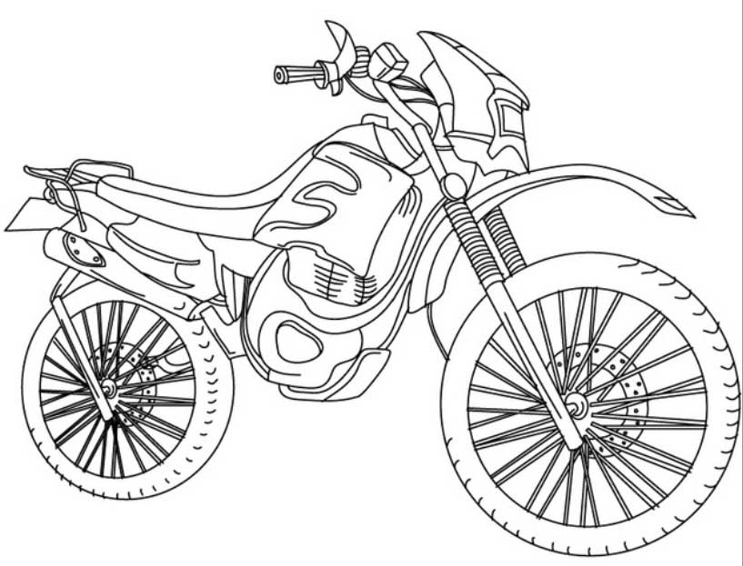 Dessin à colorier: Motocross (Transport) #136687 - Coloriages à Imprimer Gratuits