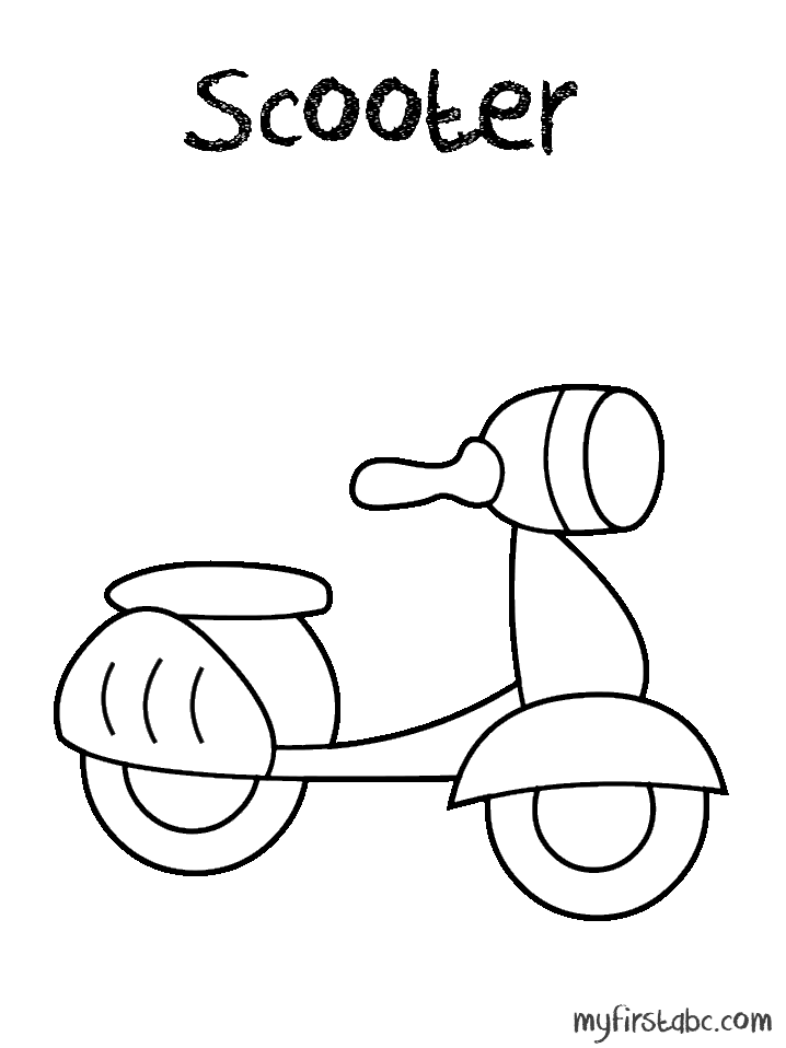 Dessin à colorier: Scooter (Transport) #139543 - Coloriages à Imprimer Gratuits