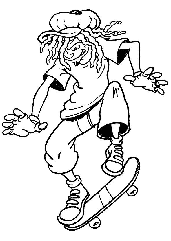 Dessin à colorier: Skateboard / Planche à roulette (Transport) #139307 - Coloriages à Imprimer Gratuits