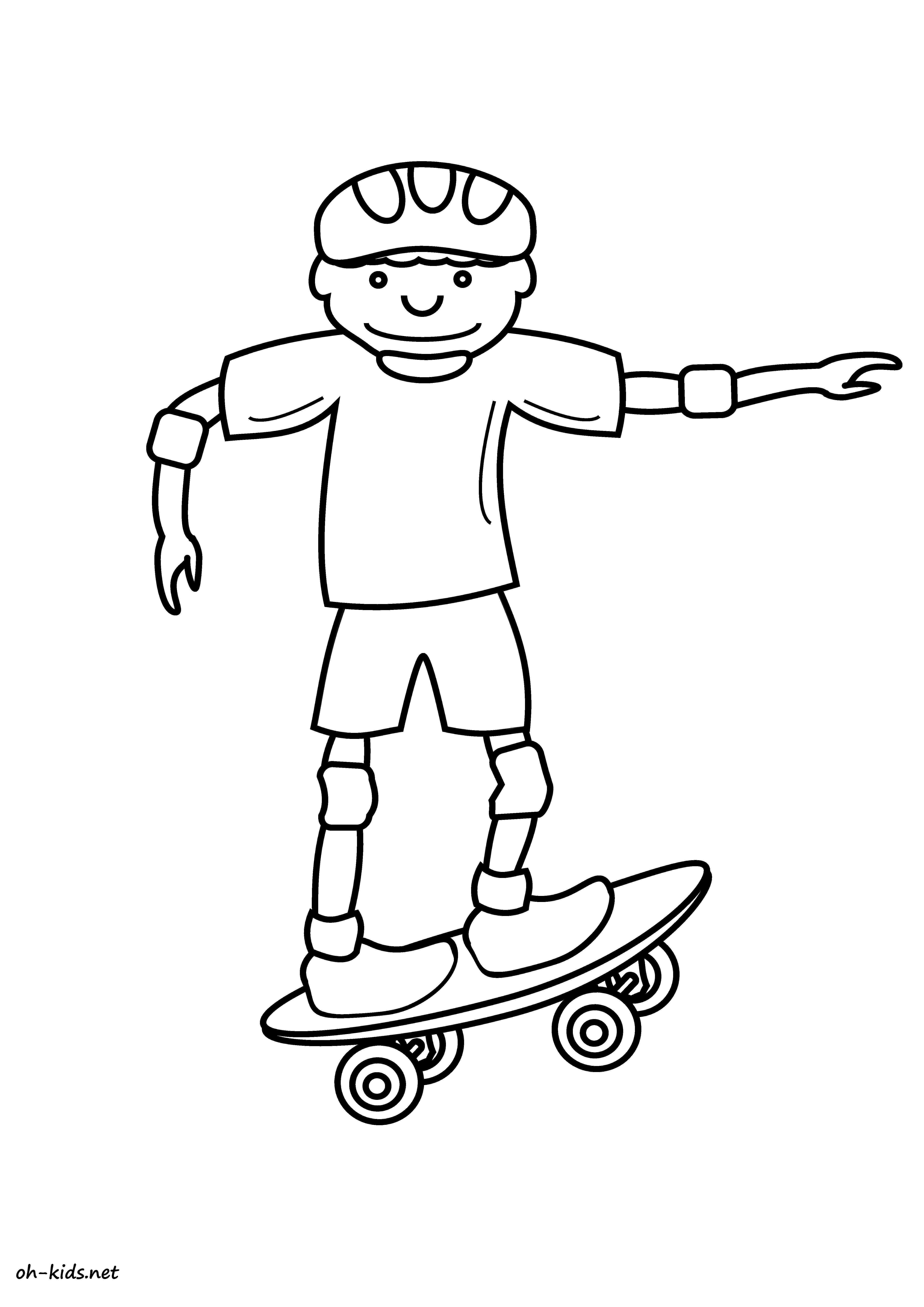Dessin à colorier: Skateboard / Planche à roulette (Transport) #139347 - Coloriages à Imprimer Gratuits