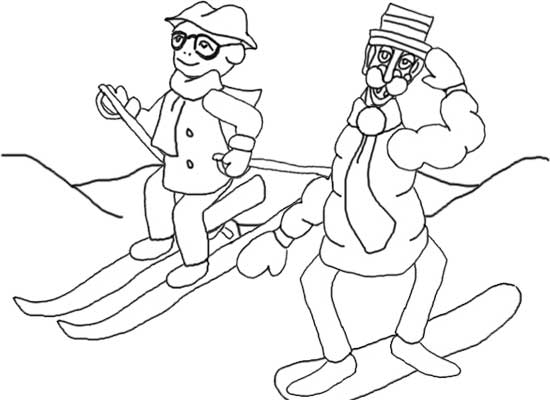 Dessin à colorier: Snowboard / Planche à neige (Transport) #143811 - Coloriages à Imprimer Gratuits