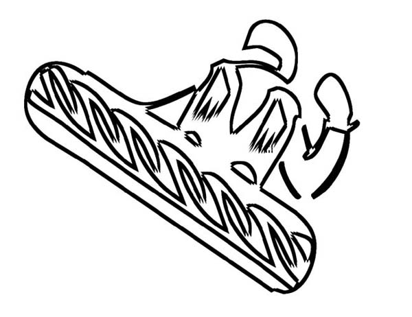 Dessin à colorier: Snowboard / Planche à neige (Transport) #143835 - Coloriages à Imprimer Gratuits