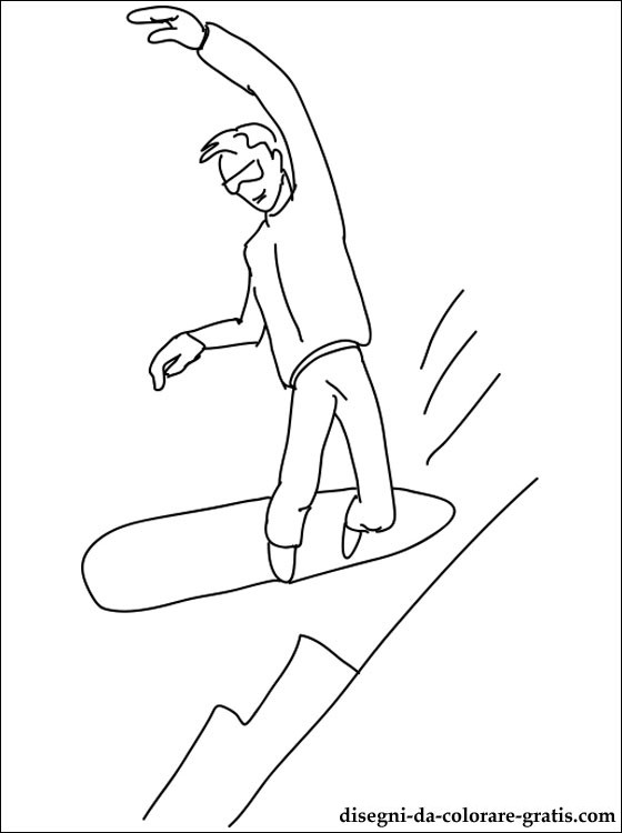 Dessin à colorier: Snowboard / Planche à neige (Transport) #143994 - Coloriages à Imprimer Gratuits
