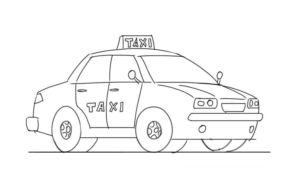Dessin à colorier: Taxi (Transport) #137207 - Coloriages à Imprimer Gratuits