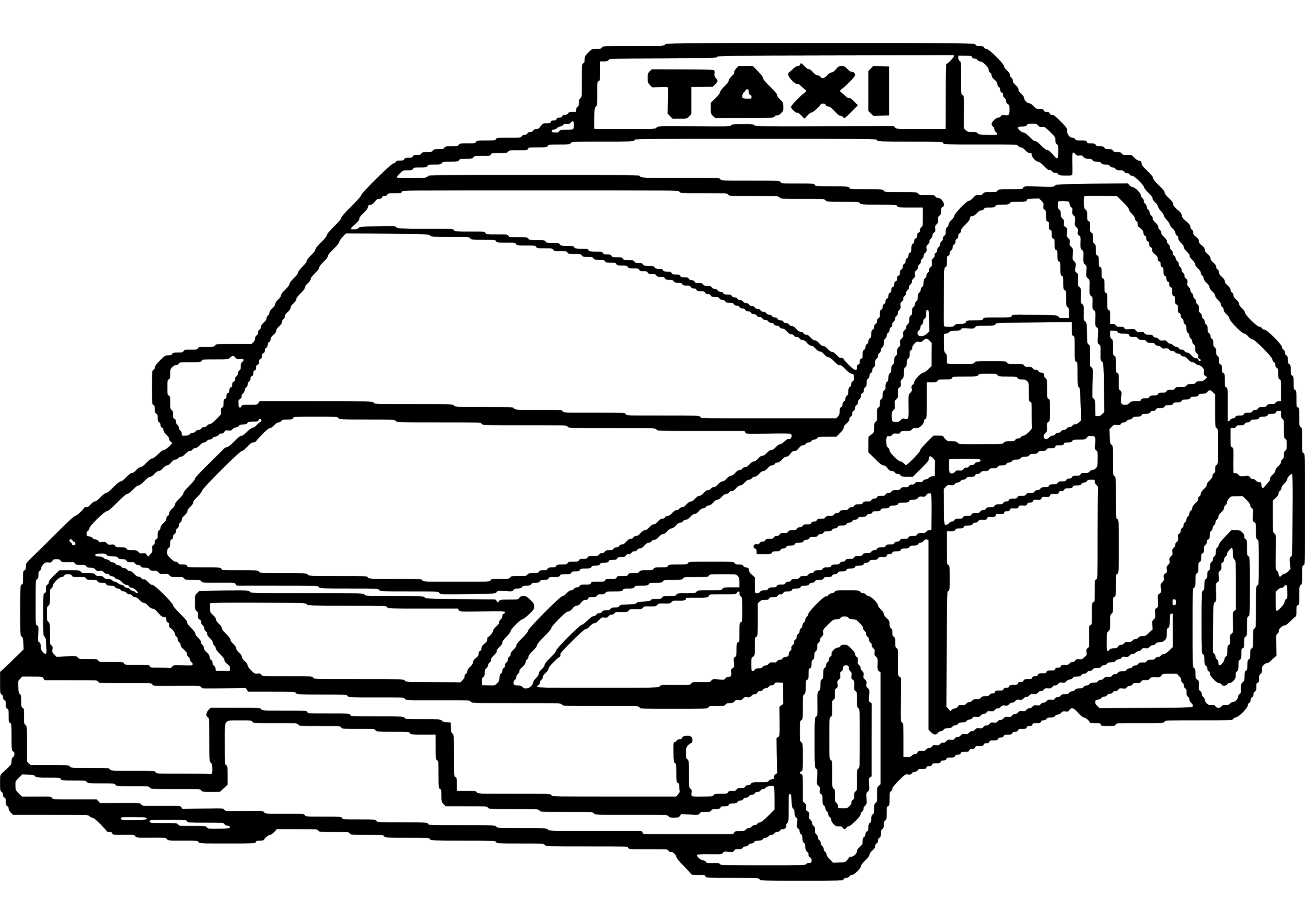 Dessin à colorier: Taxi (Transport) #137208 - Coloriages à Imprimer Gratuits