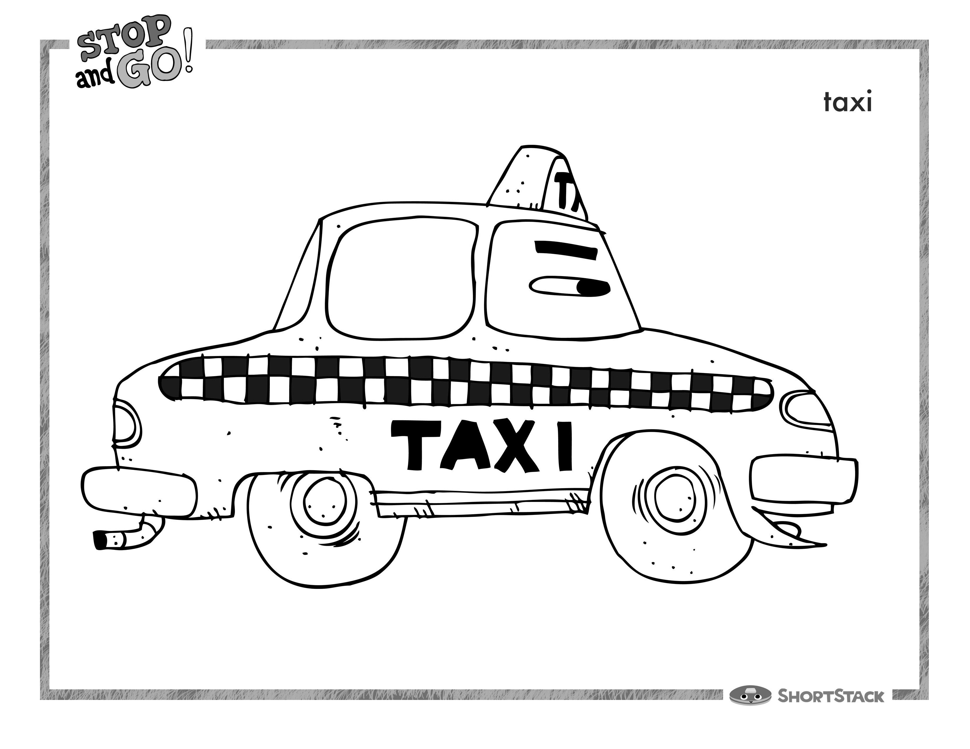 Dessin à colorier: Taxi (Transport) #137214 - Coloriages à Imprimer Gratuits