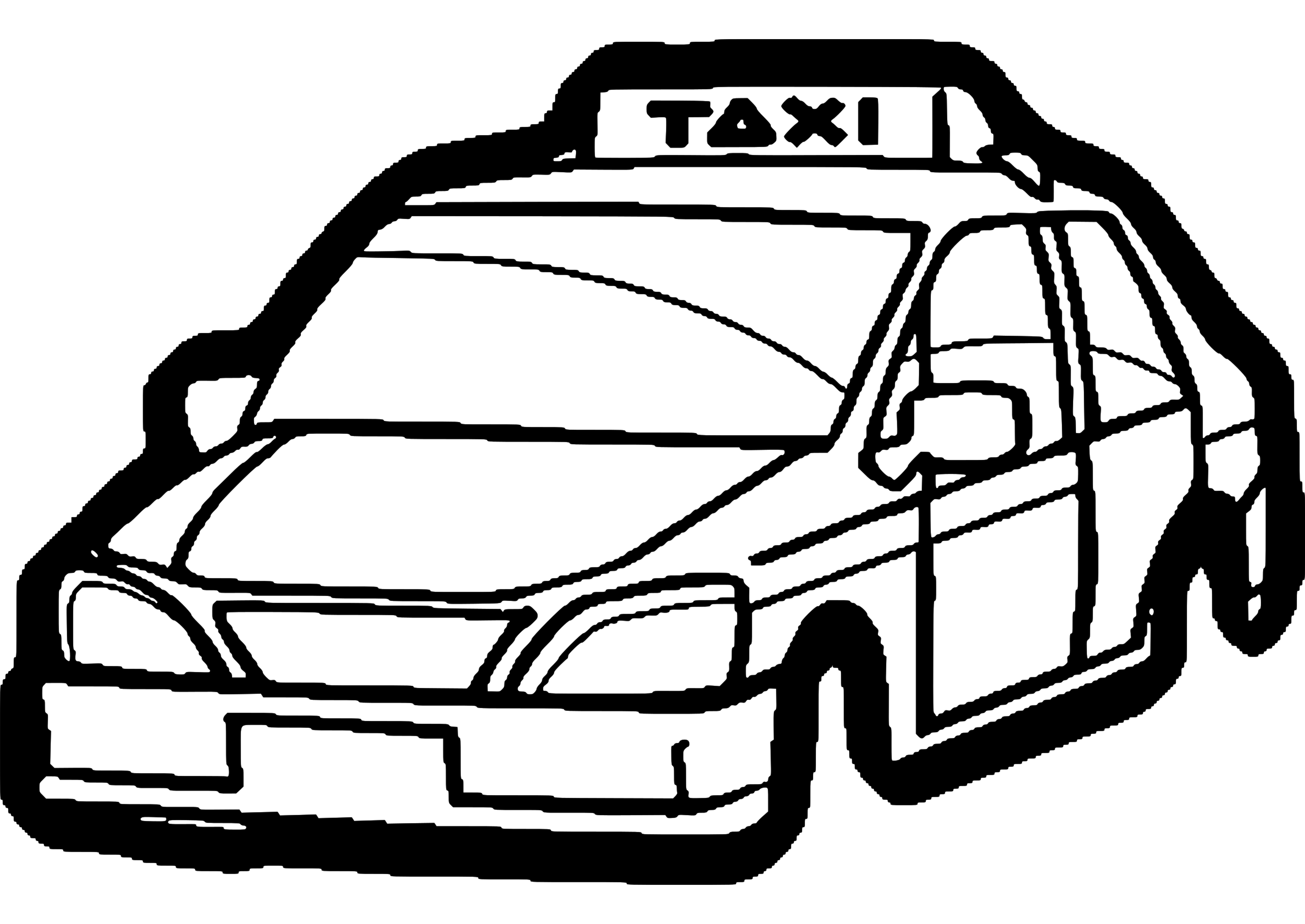 Dessin à colorier: Taxi (Transport) #137221 - Coloriages à Imprimer Gratuits