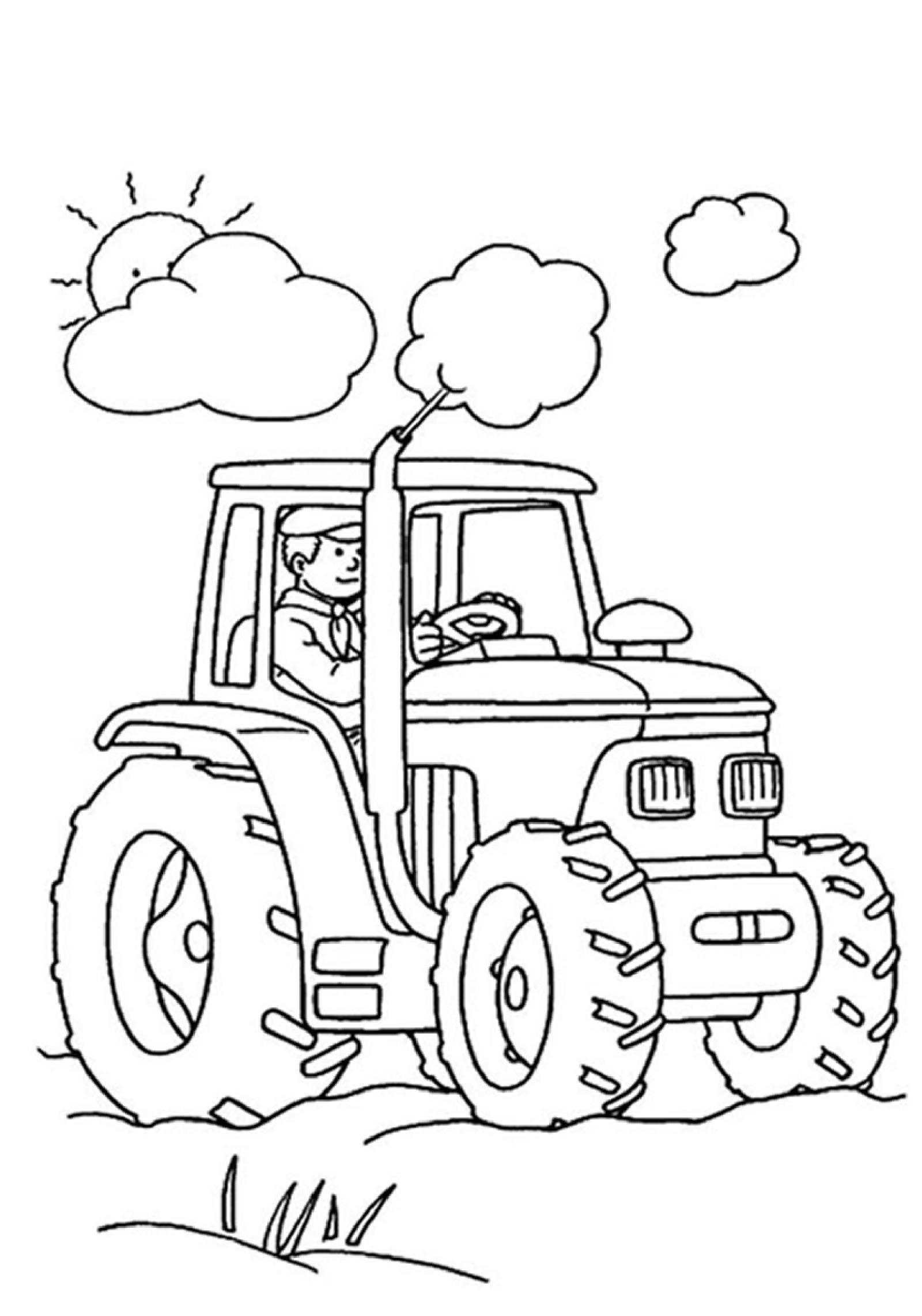 Dessin à colorier: Tracteur (Transport) #141939 - Coloriages à Imprimer Gratuits