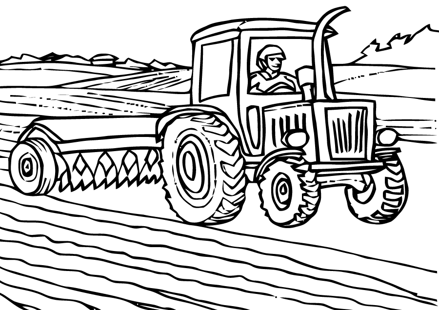 Dessin à colorier: Tracteur (Transport) #141943 - Coloriages à Imprimer Gratuits