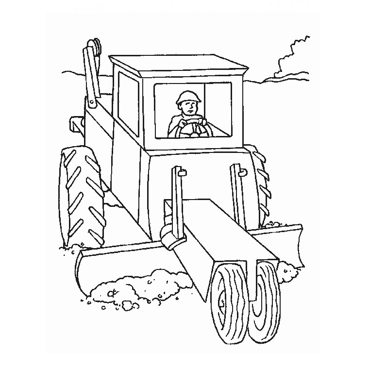 Dessin à colorier: Tracteur (Transport) #141956 - Coloriages à Imprimer Gratuits