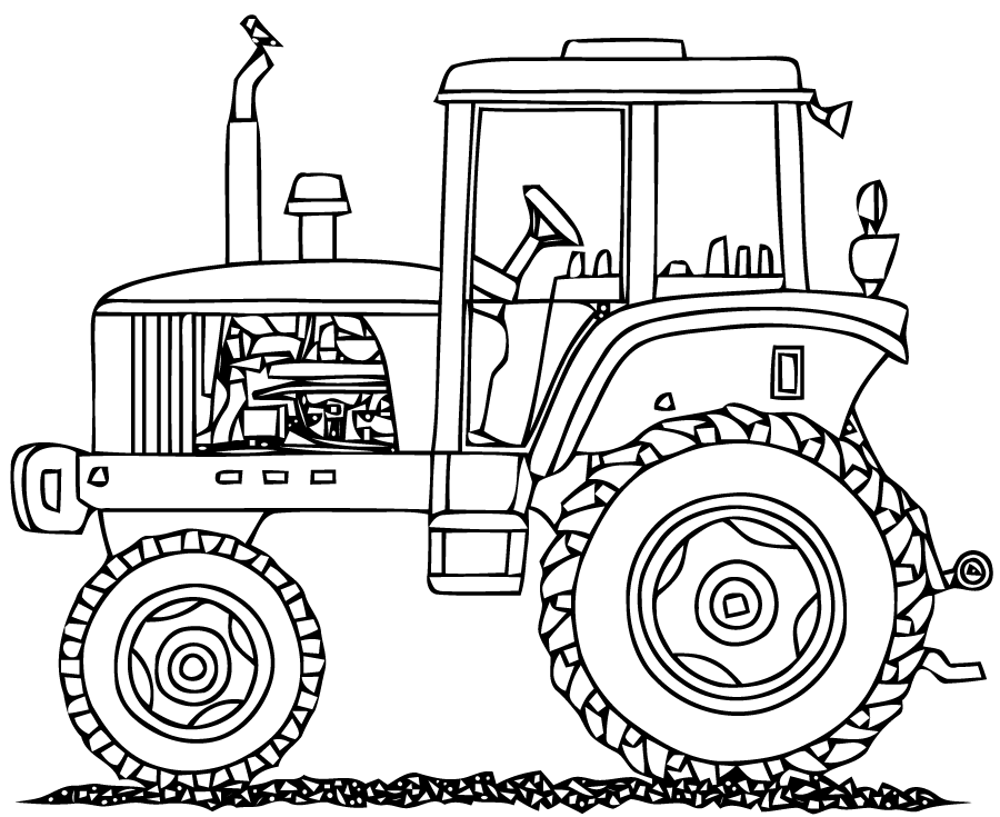 Dessin à colorier: Tracteur (Transport) #141973 - Coloriages à Imprimer Gratuits