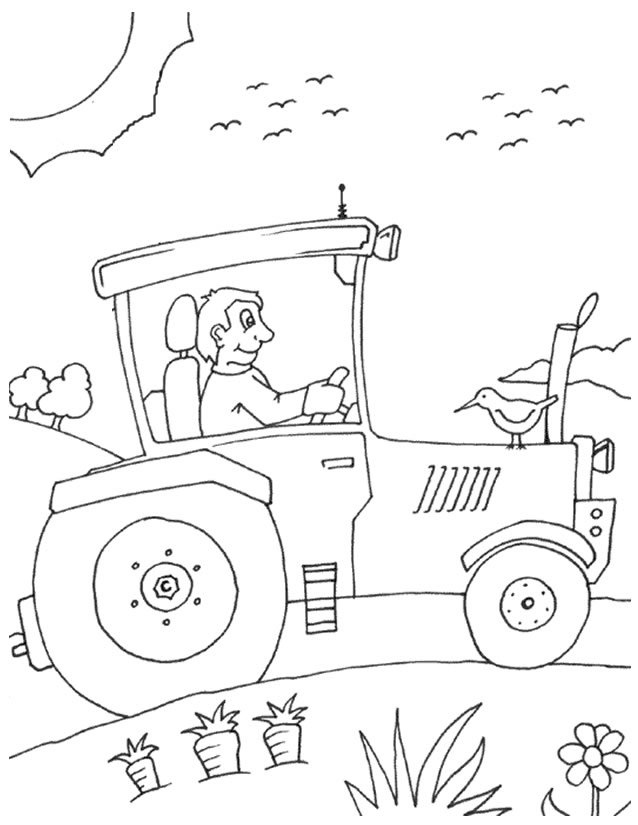 Dessin à colorier: Tracteur (Transport) #141984 - Coloriages à Imprimer Gratuits