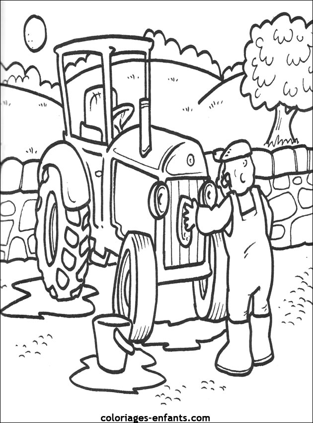 Dessin à colorier: Tracteur (Transport) #141995 - Coloriages à Imprimer Gratuits