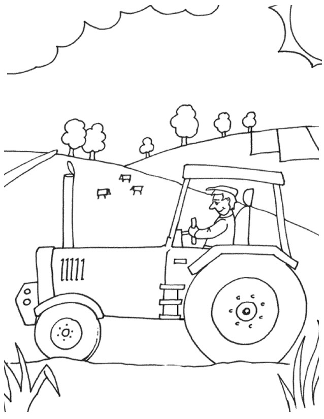 Dessin à colorier: Tracteur (Transport) #142011 - Coloriages à Imprimer Gratuits
