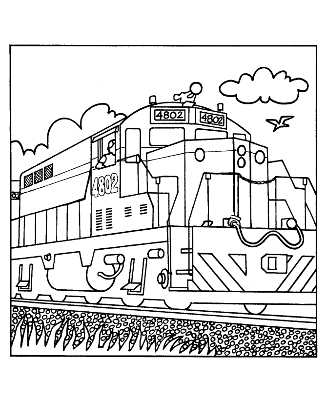 Dessin à colorier: Train / Locomotive (Transport) #135043 - Coloriages à Imprimer Gratuits