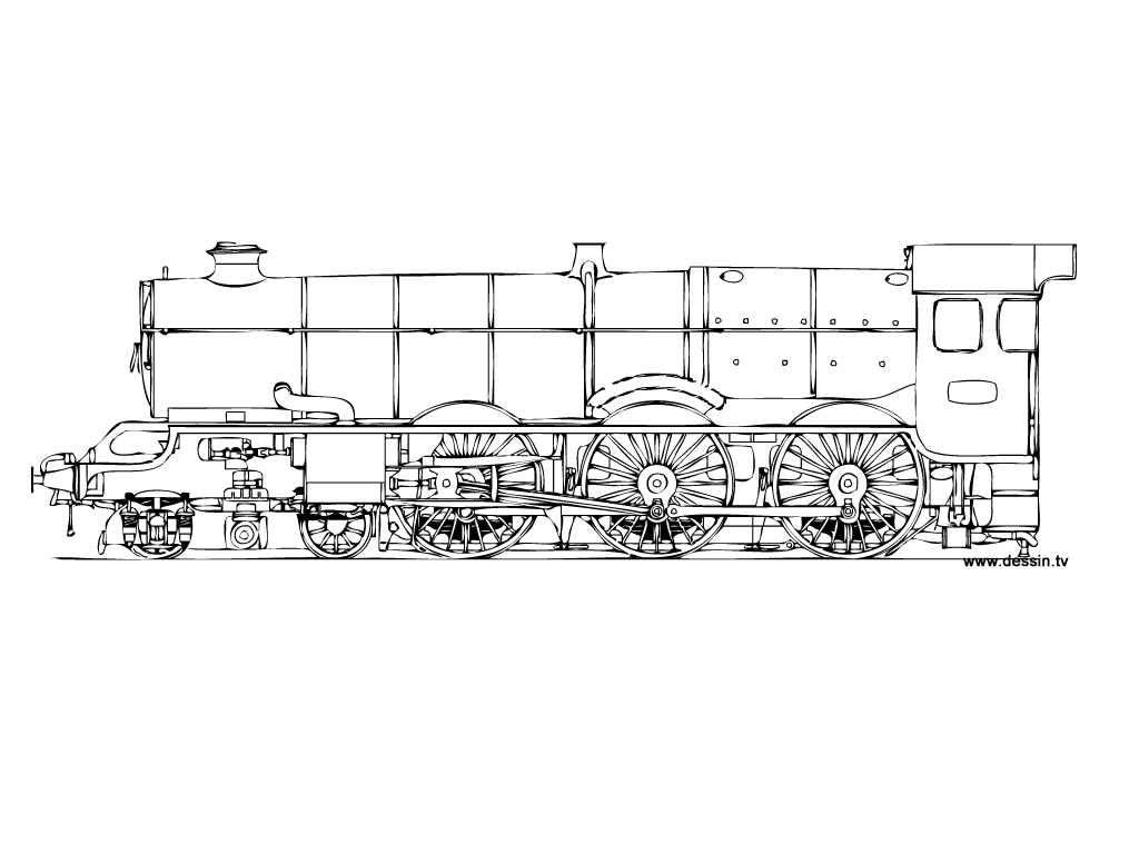 Dessin à colorier: Train / Locomotive (Transport) #135060 - Coloriages à Imprimer Gratuits