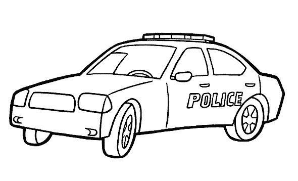 Dessin à colorier: Voiture de police (Transport) #142942 - Coloriages à Imprimer Gratuits