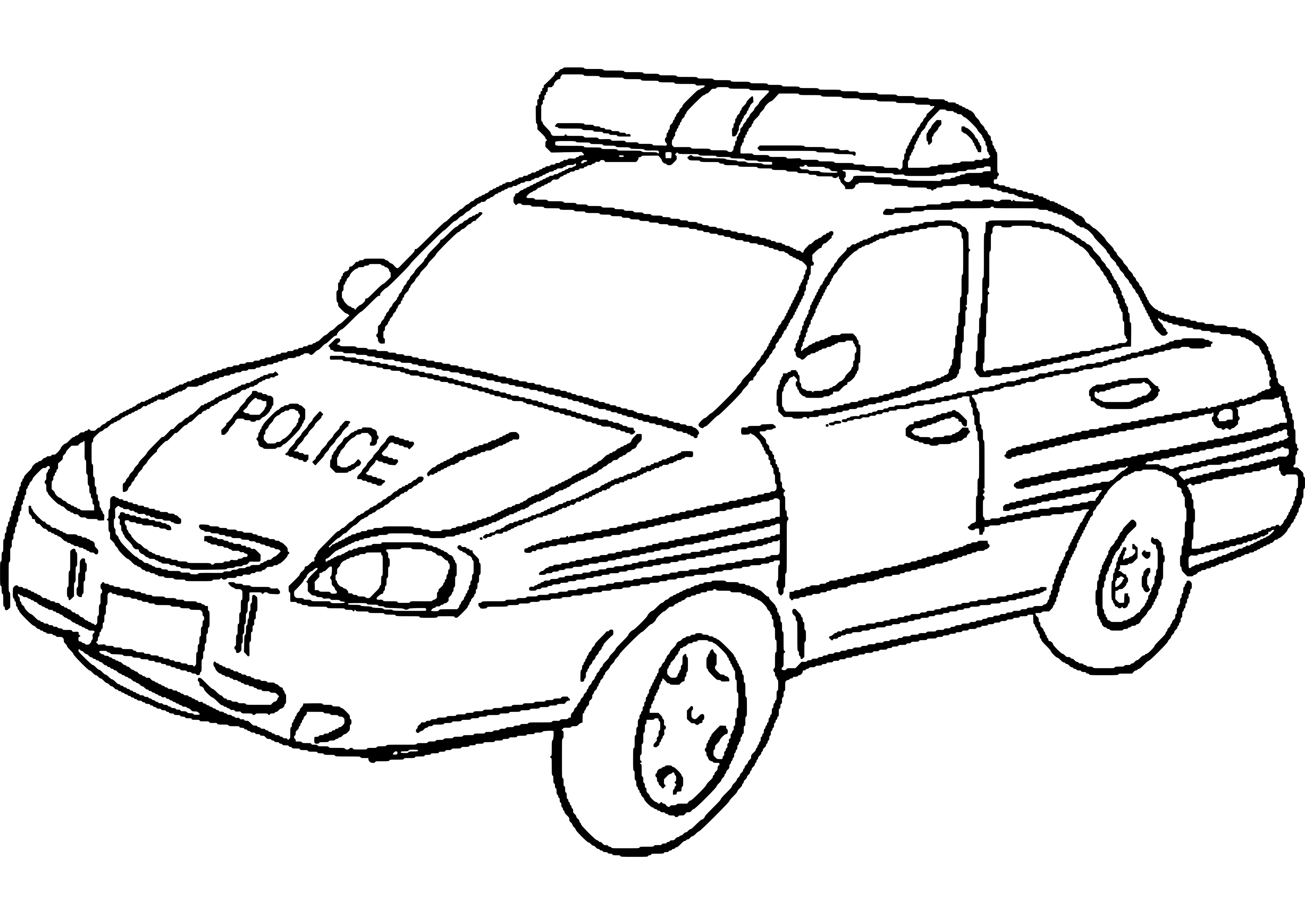 Dessin à colorier: Voiture de police (Transport) #142949 - Coloriages à Imprimer Gratuits