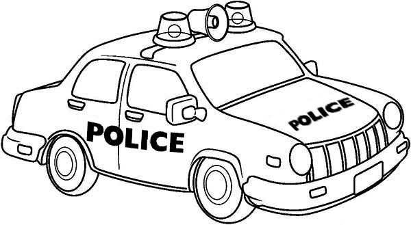 Dessin à colorier: Voiture de police (Transport) #143035 - Coloriages à Imprimer Gratuits