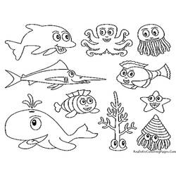 Dessin à colorier: Animaux marins (Animaux) #22071 - Coloriages à Imprimer Gratuits