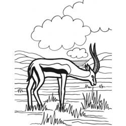Dessin à colorier: Antilope (Animaux) #22608 - Coloriages à Imprimer Gratuits