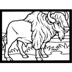 Dessin à colorier: Bison (Animaux) #1228 - Coloriages à Imprimer Gratuits