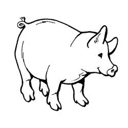 Dessin à colorier: Cochon (Animaux) #3585 - Coloriages à Imprimer Gratuits