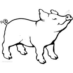 Dessin à colorier: Cochon (Animaux) #3588 - Coloriages à Imprimer Gratuits