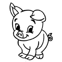 Dessin à colorier: Cochon (Animaux) #3597 - Coloriages à Imprimer Gratuits