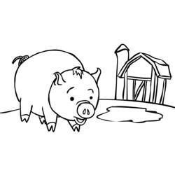 Dessin à colorier: Cochon (Animaux) #3598 - Coloriages à Imprimer Gratuits