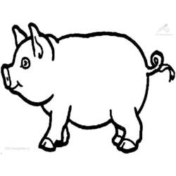 Dessin à colorier: Cochon (Animaux) #3603 - Coloriages à Imprimer Gratuits
