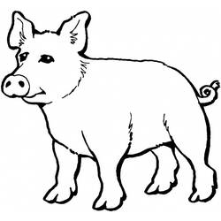Dessin à colorier: Cochon (Animaux) #3671 - Coloriages à Imprimer Gratuits