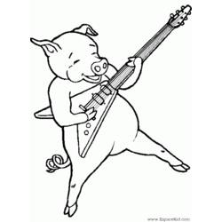 Dessin à colorier: Cochon (Animaux) #3672 - Coloriages à Imprimer Gratuits