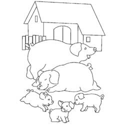 Dessin à colorier: Cochon (Animaux) #3675 - Coloriages à Imprimer Gratuits