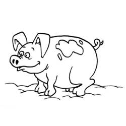 Dessin à colorier: Cochon (Animaux) #3682 - Coloriages à Imprimer Gratuits