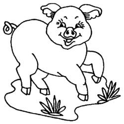 Dessin à colorier: Cochon (Animaux) #3695 - Coloriages à Imprimer Gratuits