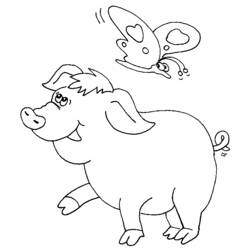 Dessin à colorier: Cochon (Animaux) #3696 - Coloriages à Imprimer Gratuits