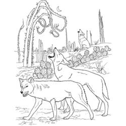 Dessin à colorier: Coyote (Animaux) #4550 - Coloriages à Imprimer Gratuits