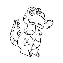 Dessin à colorier: Crocodile (Animaux) #4836 - Coloriages à Imprimer Gratuits