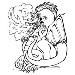 Dessin à colorier: Dragon (Animaux) #5708 - Coloriages à Imprimer Gratuits