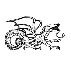 Dessin à colorier: Dragon (Animaux) #5779 - Coloriages à Imprimer Gratuits