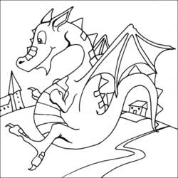 Dessin à colorier: Dragon (Animaux) #5804 - Coloriages à Imprimer Gratuits