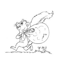Dessin à colorier: Écureuil (Animaux) #6198 - Coloriages à Imprimer Gratuits