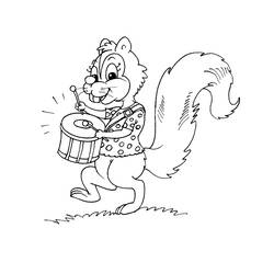 Dessin à colorier: Écureuil (Animaux) #6216 - Coloriages à Imprimer Gratuits